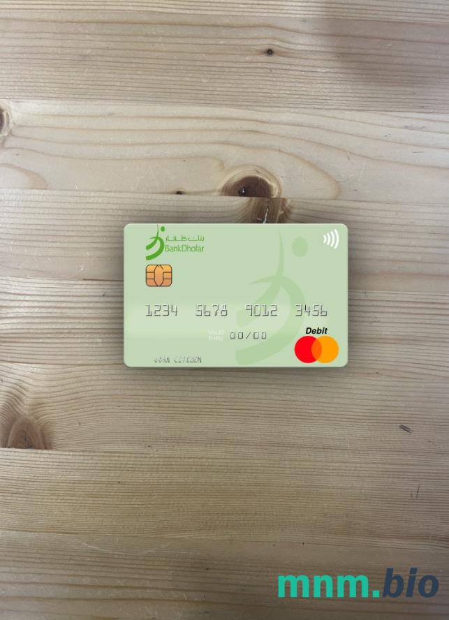 Oman bank Dhofar wygląd zdjęcia mastercard skan PSD + zdjęcie